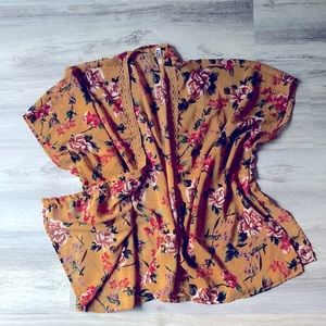 🍊Yellow orange kimono cardigan!